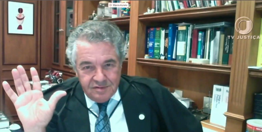 O ministro do STF, Marco Aurélio, em julgamento virtual, nesta quinta-feira