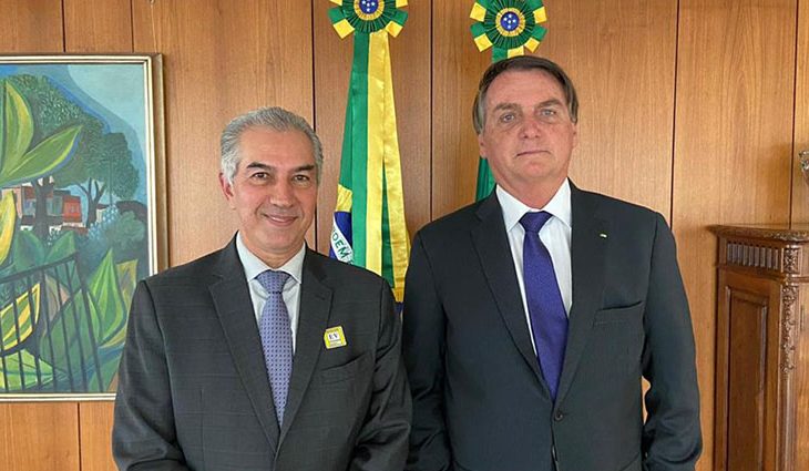 Governador Reinaldo Azambuja e o presidente Jair Bolsonaro