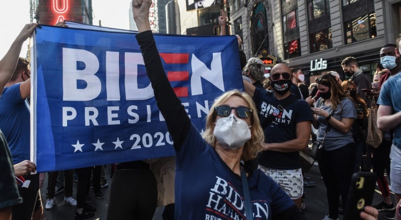 Celebração pela vitória de Biden