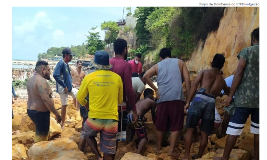 Após morte de família, técnicos inspecionam falésias na Praia de Pipa