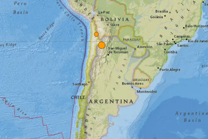 Argentina: tremor de magnitude 6,3 é identificado próximo da fronteira com Chile