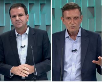 Eduardo Paes (DEM) e Marcelo Crivella (Republicanos) particparam de debate na Globo