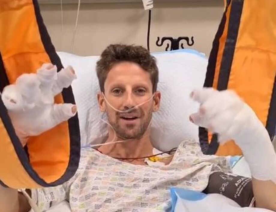 Romain Grosjean grava vídeo para tranquilizar fãs após grave acidente