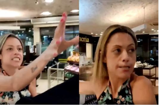Lidiane Brandão Biezok foi flagrada agredindo clientes e funcionários em padaria