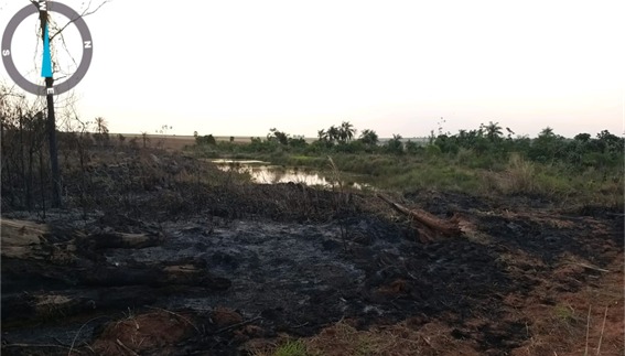 Na área do incêndio havia somente um caminhão pipa sendo utilizado no combate ao incêndio da área de preservação