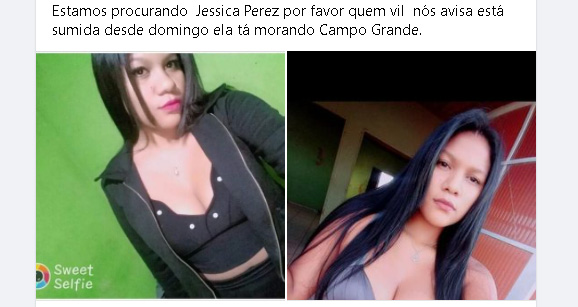 Publicação foi feita em rede social pedindo ajuda para quem souber de novas informações