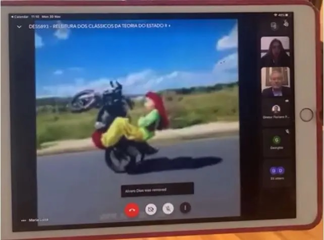 Invasores inseriram vídeos do grupo 'Carreta Furacão' em aula do ministro Ricardo Lewandowski, na USP.