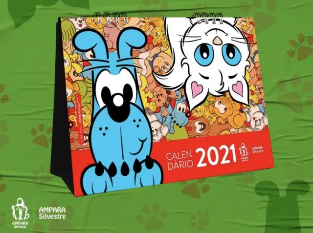 Turma da Mônica e Ampara Animal lançam calendário e valor arrecadado será doado para proteger animais