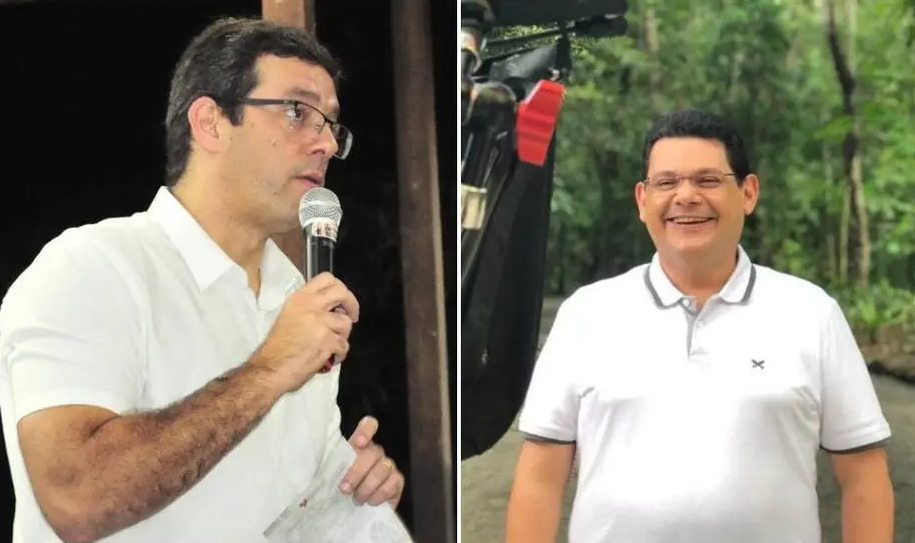 Os candidatos Antônio Furlan (Cidadania), à esquerda, e Josiel Alcolumbre (DEM) disputarão o segundo turno em Macapá (AP)