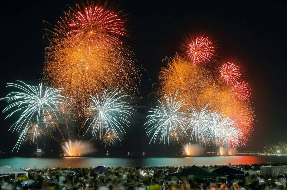 Registro de uma das festas de réveillon no Rio de Janeiro
