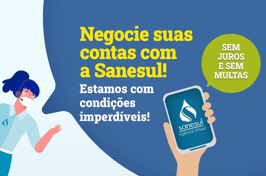 Fique em dia com a Sanesul parcelando suas contas em até 24x