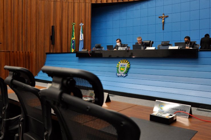 As sessões ordinárias da ALEMS estão sendo realizadas remotamente a partir do plenário da Casa de Leis