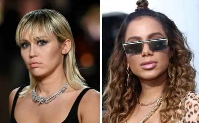 As cantoras Miley Cyrus e Anitta