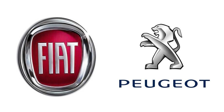 Os símbolos da Fiat e da Peugeot
