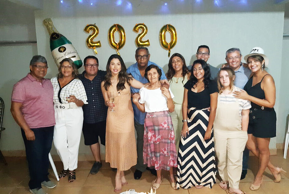 Família de Camila Sanabria no Ano Novo de 2020