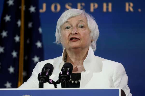 Janet Yellen, indicada pelo presidente eleito dos Estados Unidos Joe Biden para chefiar o Tesouro