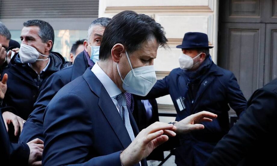 O primeiro-ministro italiano Giuseppe Conte em Roma