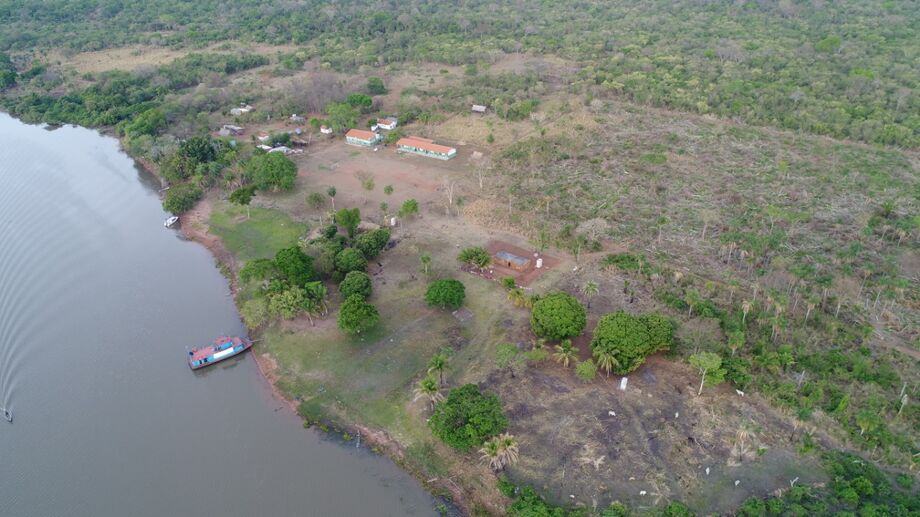 Vista aérea da aldeia Uberaba