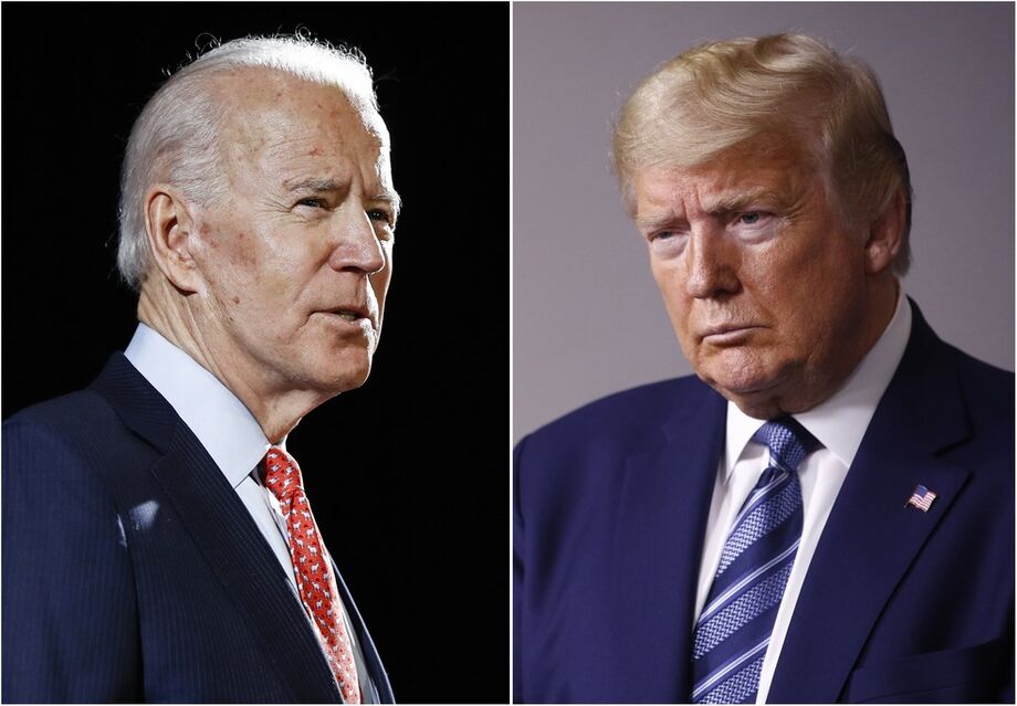 O eleito Biden (à esq.) e o atual do presidente dos EUA, Donald Trump (à dir.)
