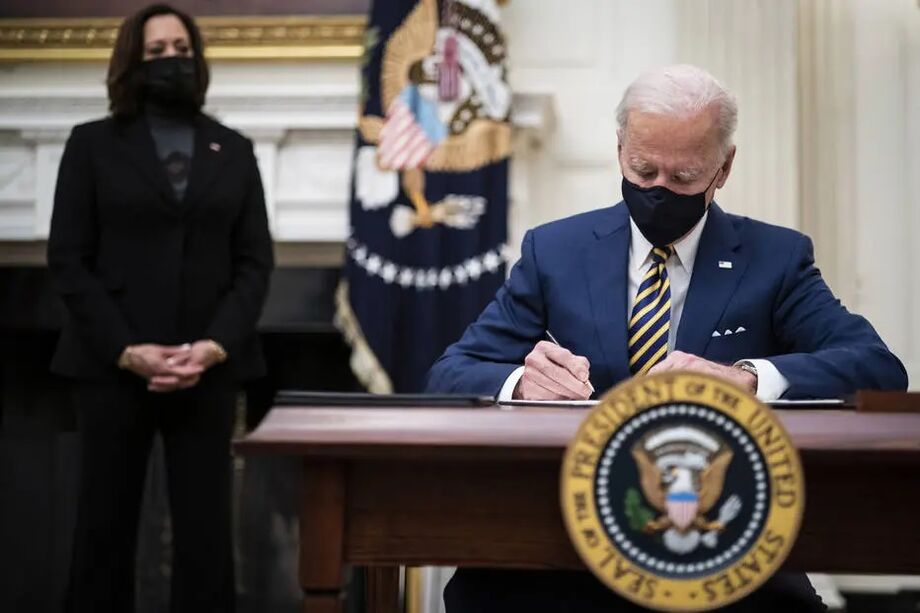 O presidente Joe Biden a vice-presidente Kamala Harris