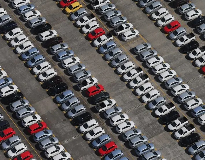 Pátio da montadora Volkswagen em São Bernardo do Campo