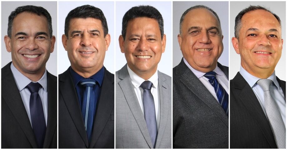 Os vereadores Dr. Sandro Benites (presidente), Beto Avelar, Clodoilson Pires, Dr. Jamal e Professor André Luiz