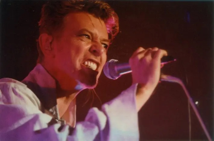 David Bowie em show realizado em Sao Paulo, em 1997
