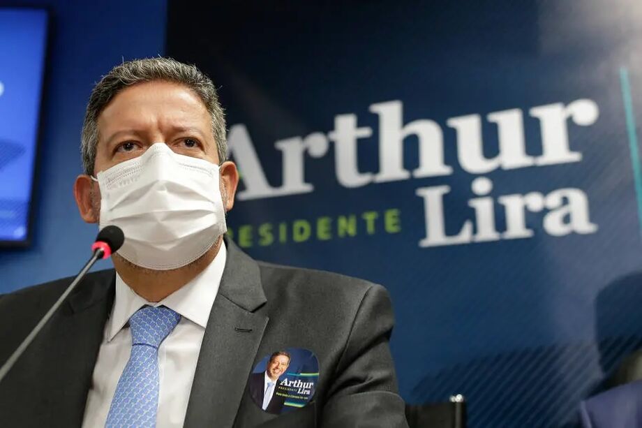 O deputado Arthur Lira (PP-AL) durante lançamento de sua candidatura para a presidência da Câmara