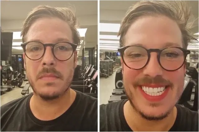 Fabio Porchat aparece suado fazendo uma crítica bem humorada ao exercício na academia