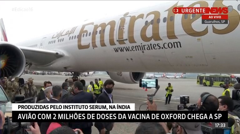Chegada da Vacina de Oxford no Brasil