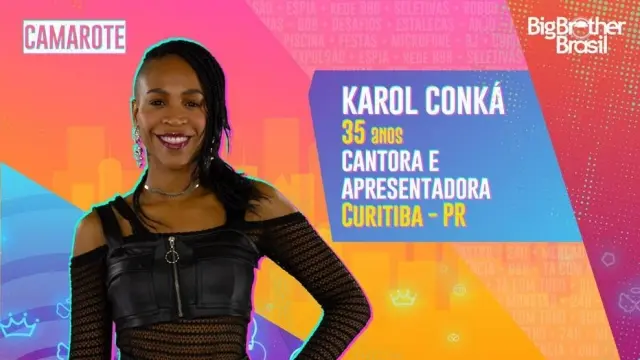 A cantora Karol Conka é natural de Curitiba e tem 32 anos de idade