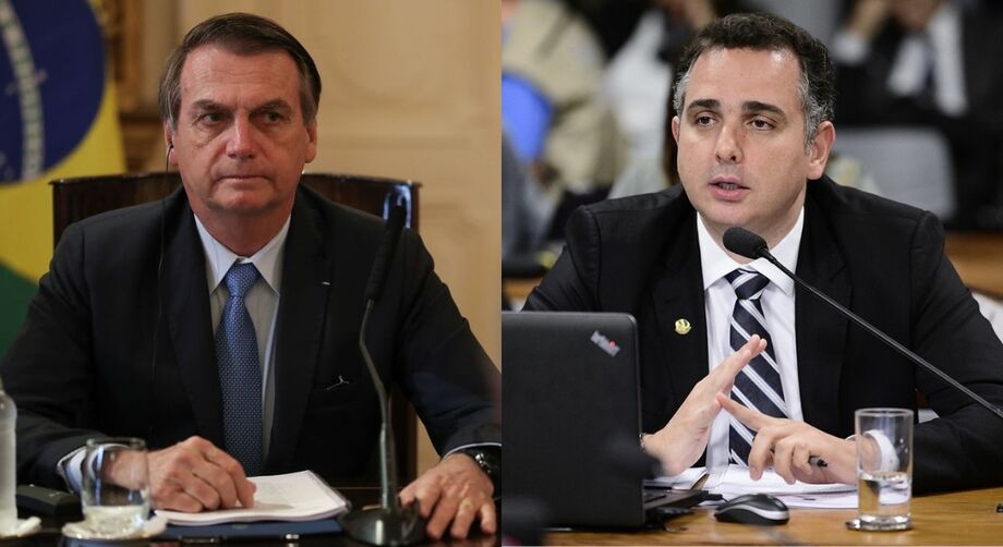 O presidente da República, Jair Bolsonaro, e o presidente do Senado, Rodrigo Pacheco (DEM-MG).