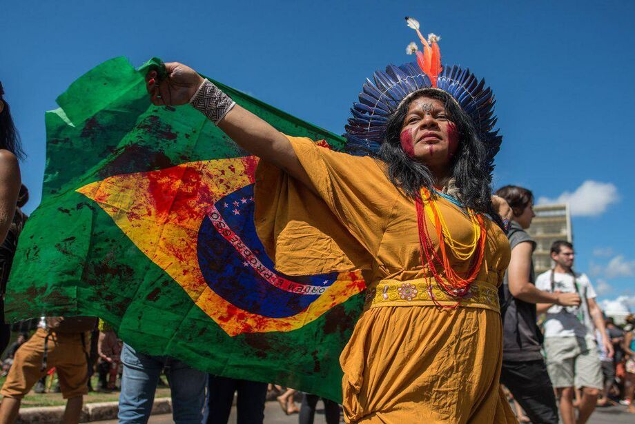 Sônia Bone Guajajara, Coordenadora Execuva da Articulação dos Povos Indígenas do Brasil durante o Acampamento Terra Livre 2019