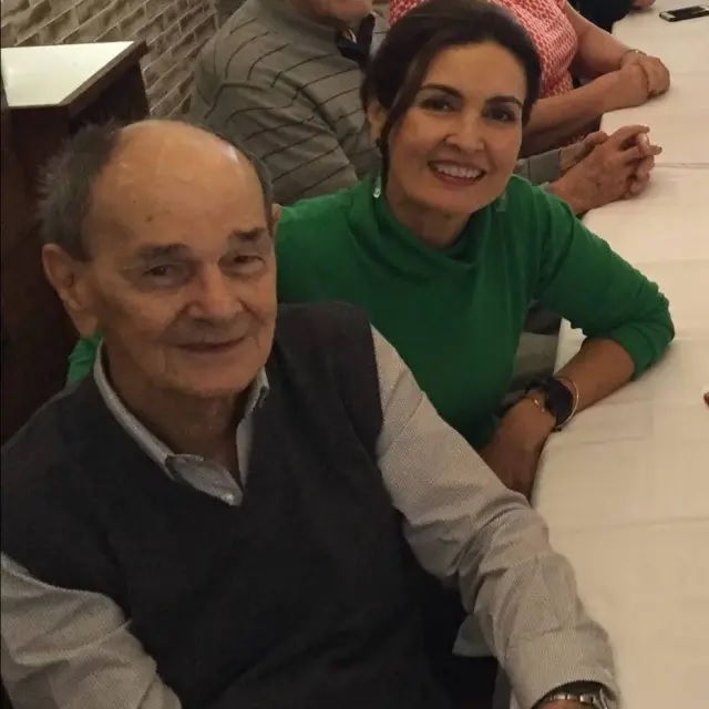 Fátima Bernardes e o pai Amâncio, de 84 anos