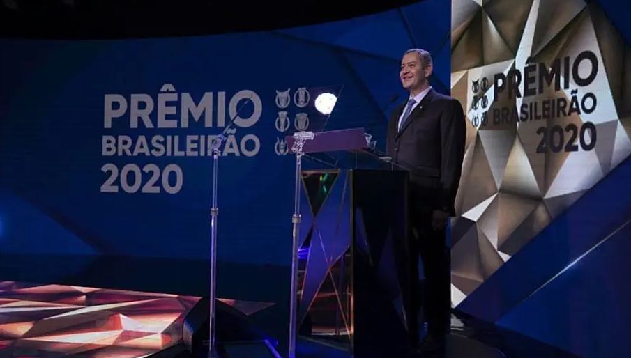 Presidente da CBF, Rogério Caboclo, fez um longo discurso na cerimônia da Premiação do Brasileirão 2020
