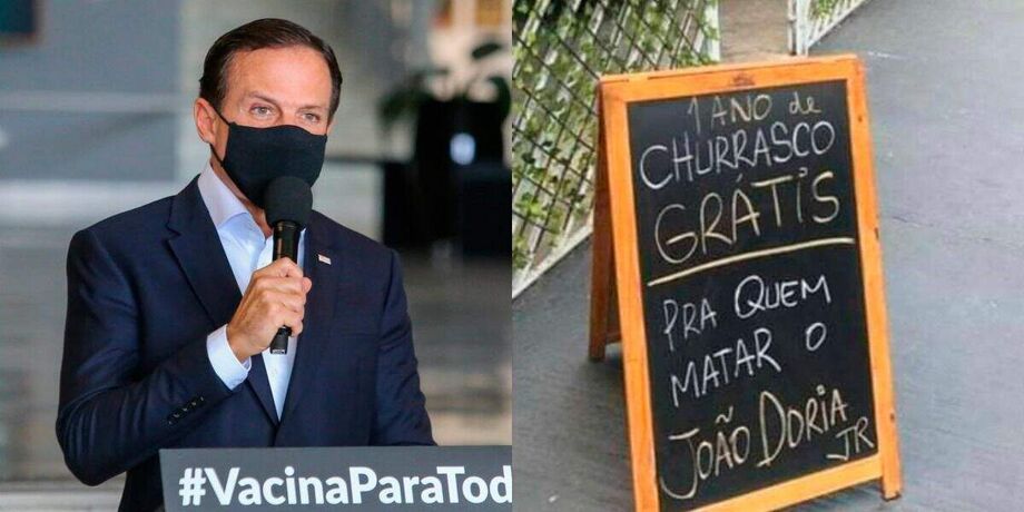Comerciante oferece um ano para quem matar governador João Doria