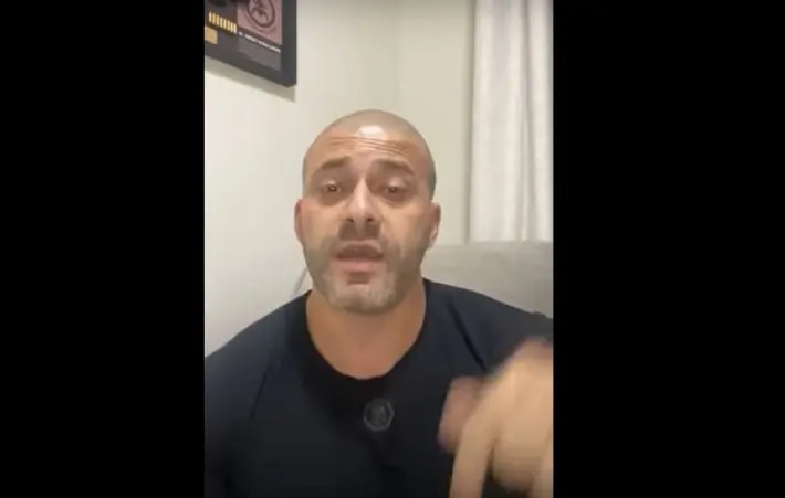 O deputado federal Daniel Silveira, em gravação feita minutos antes da prisão