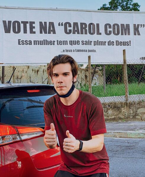 Youtuber faz outdoor em Taubaté (SP) pedindo saída de Karol Conká do 'BBB21'