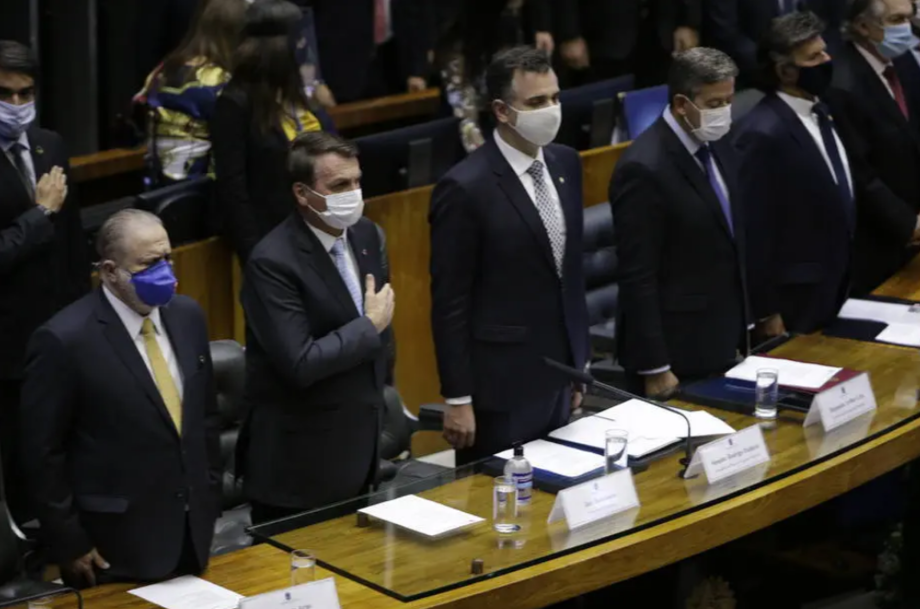Sessão solene que inaugurou o ano legislativo, com a presença de Bolsonaro no Congresso Nacional