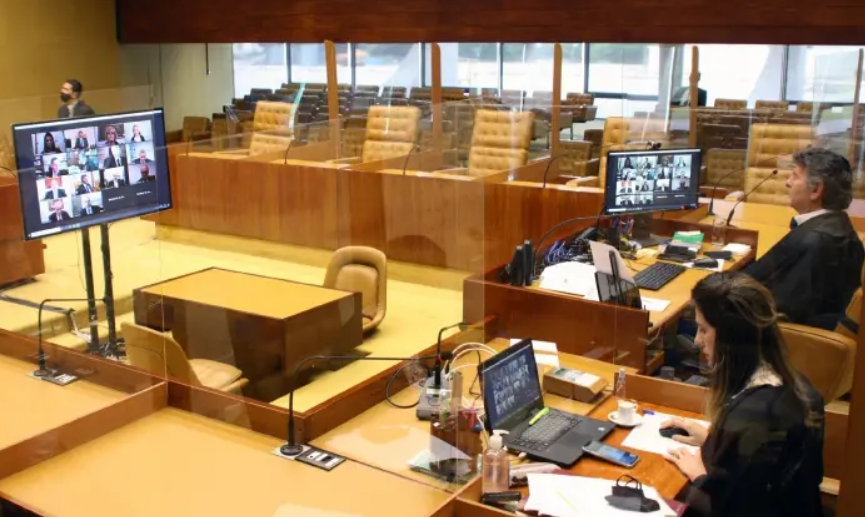 Plenário do Supremo Tribunal Federal durante sessão realizada por videoconferência