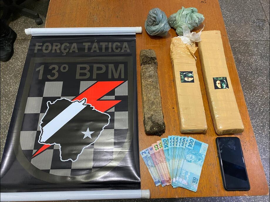 Materiais apreendidos pela Polícia Militar