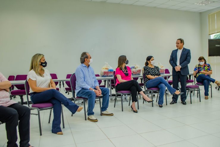 Deputado Coronel David durante evento na Casa da Mulher Brasileira, em Campo Grande