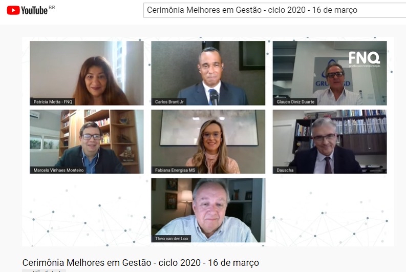 O anúncio da premiação na categoria Bronze no prêmio Melhores em Gestão 2020 aconteceu em cerimônia virtual transmitida pelo Youtube, às 15h