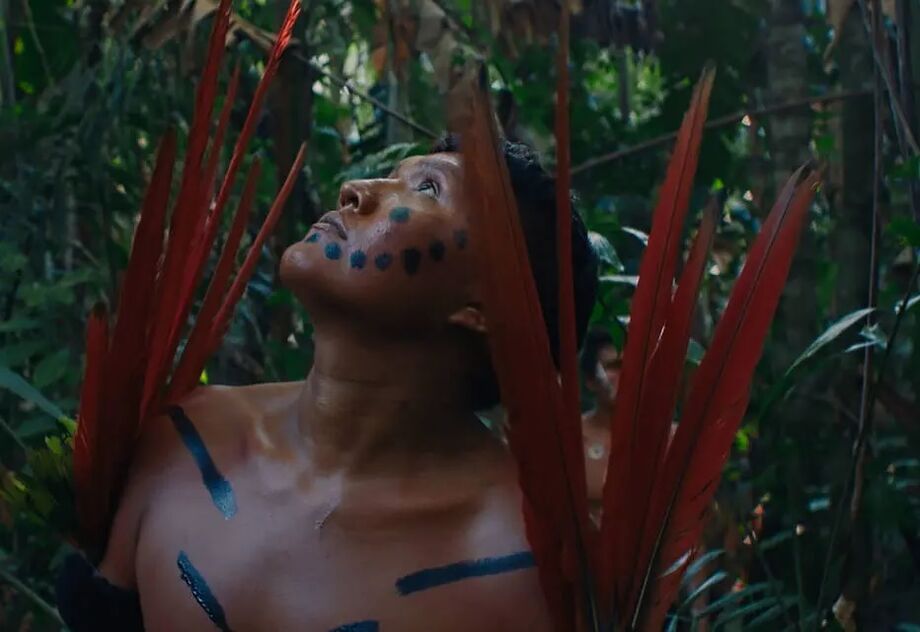 Cena do filme 'A Última Floresta', de Luiz Bolognesi, com o escritor, xamã e líder político yanomami Davi Kopenawa Yanomami