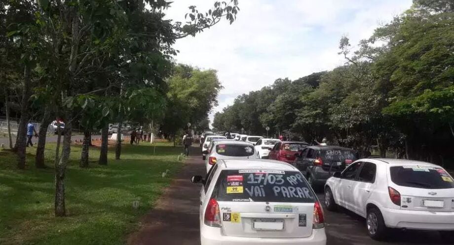 A manifestação está acontecendo nesta manhã