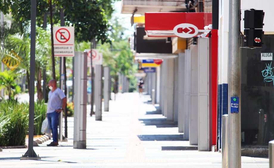 Centro de Campo Grande vazio