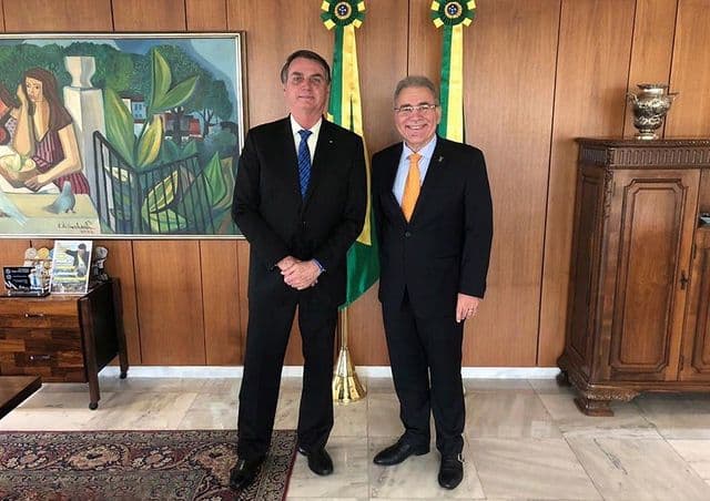 Presidente Bolsonaro e o novo ministro da Saúde, Marcelo Queiroga.