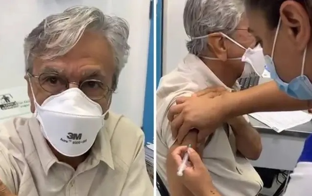 Caetano Veloso é vacinado nesta quinta-feira, 4, no Rio de Janeiro