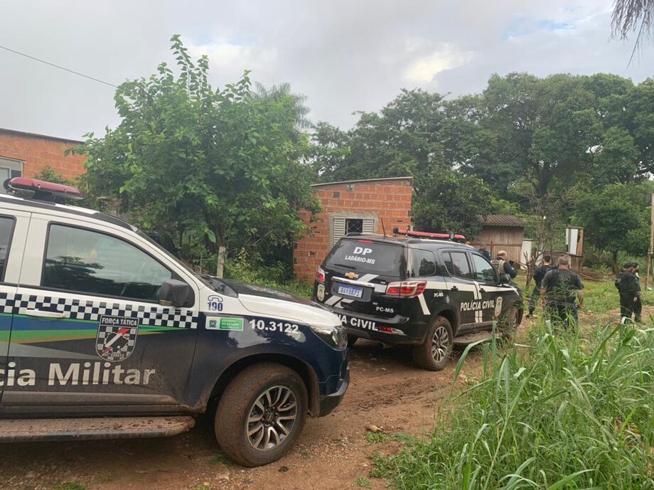 O drone da Polícia Civil foi utilizado para mapear a área e monitorar a entrada do local