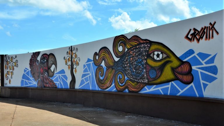 Muro do Centro Olímpico Vila Nasser amanhece colorido